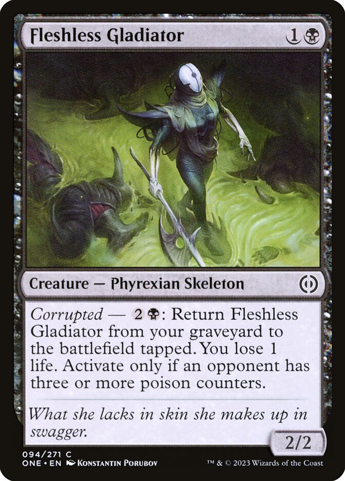 Gladiadora esquelética | Fleshless Gladiator — Phyrexia: All Will Be One #94
