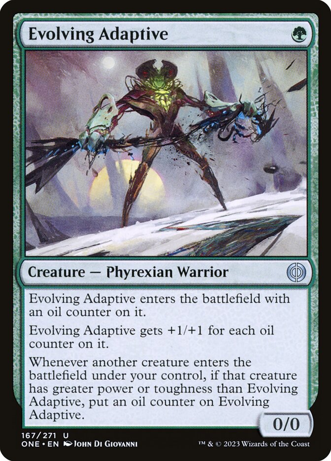 Adaptada evolucionadora | Evolving Adaptive — Phyrexia: All Will Be One #167