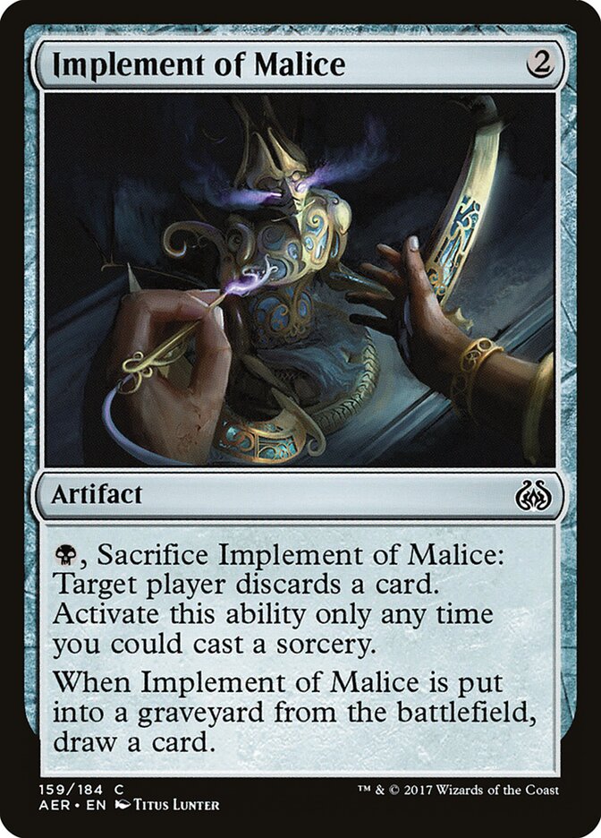 Ingenio de malignidad | Implement of Malice - Aether Revolt #159