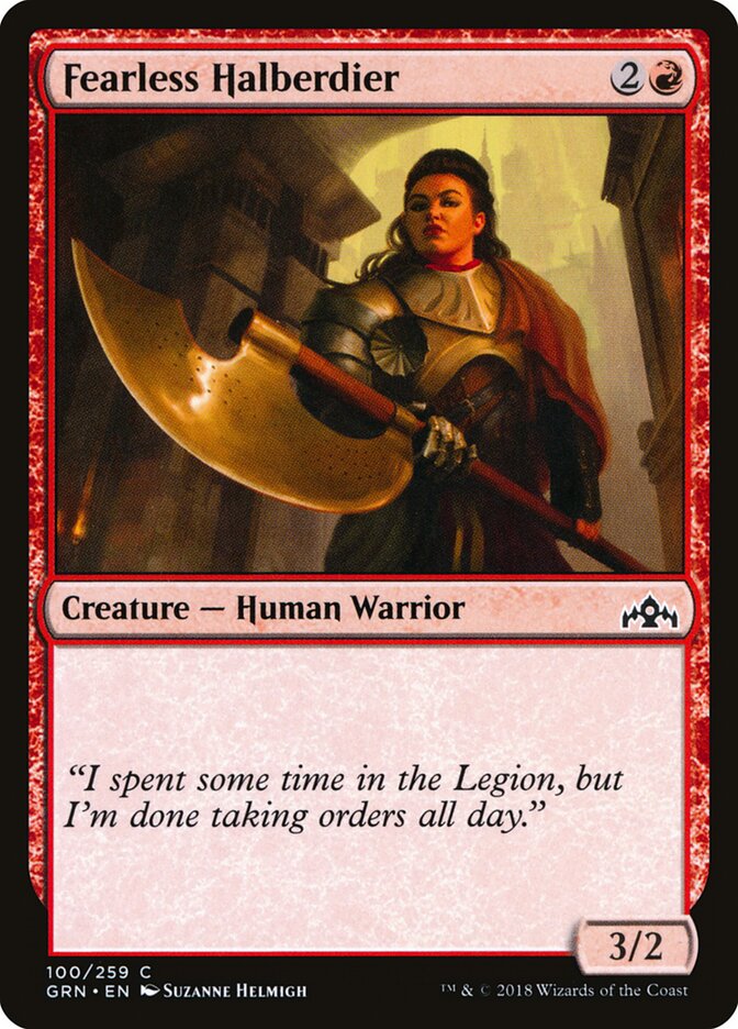 Alabardera sin miedo | Fearless Halberdier — Guilds of Ravnica #100