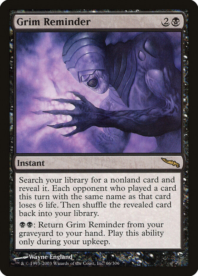 Recordatorio siniestro | Grim Reminder — Mirrodin #66