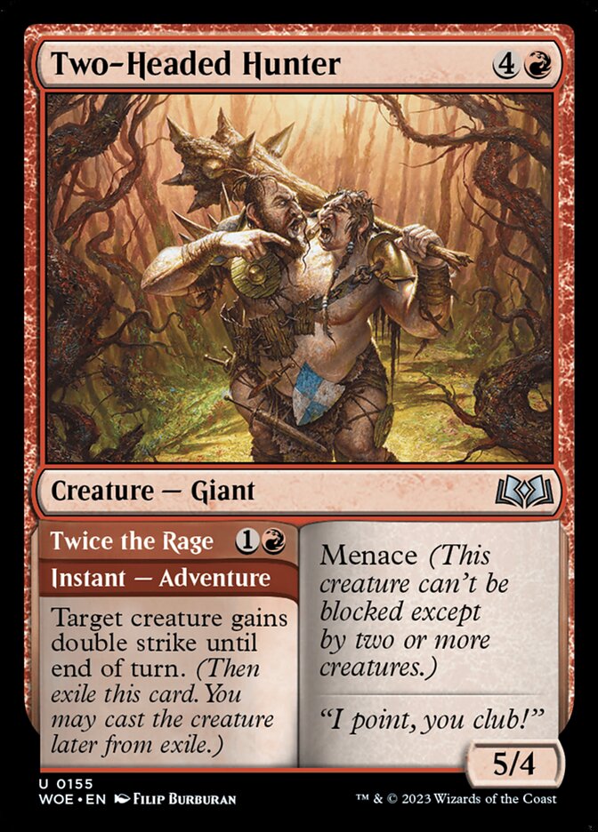 Cazador bicéfalo // Rabia por dos | Two-Headed Hunter // Twice the Rage - Wilds of Eldraine #155