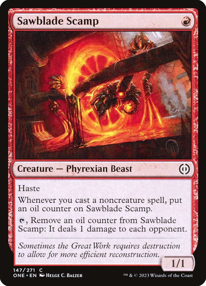 Agitador aserrador | Sawblade Scamp — Phyrexia: All Will Be One #147
