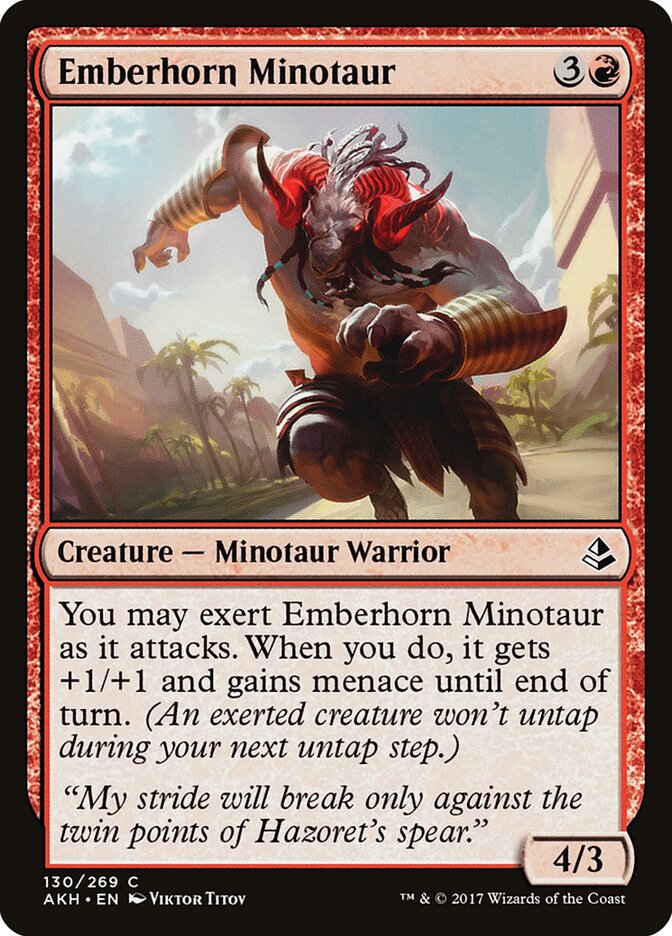 Emberhorn Minotaur — Amonkhet #130