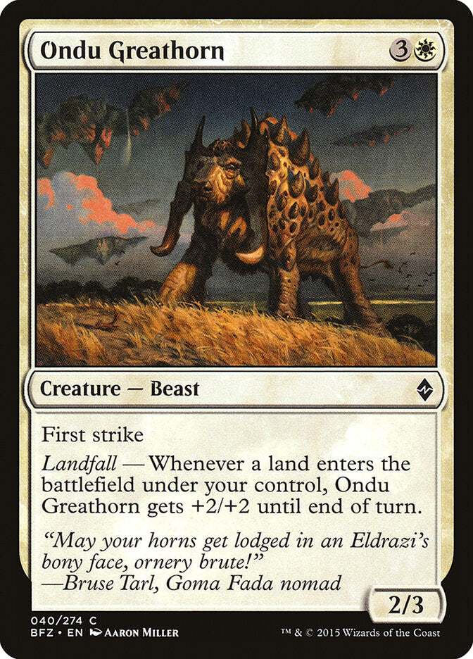 Grancuerno de Ondu | Ondu Greathorn - Battle for Zendikar #40