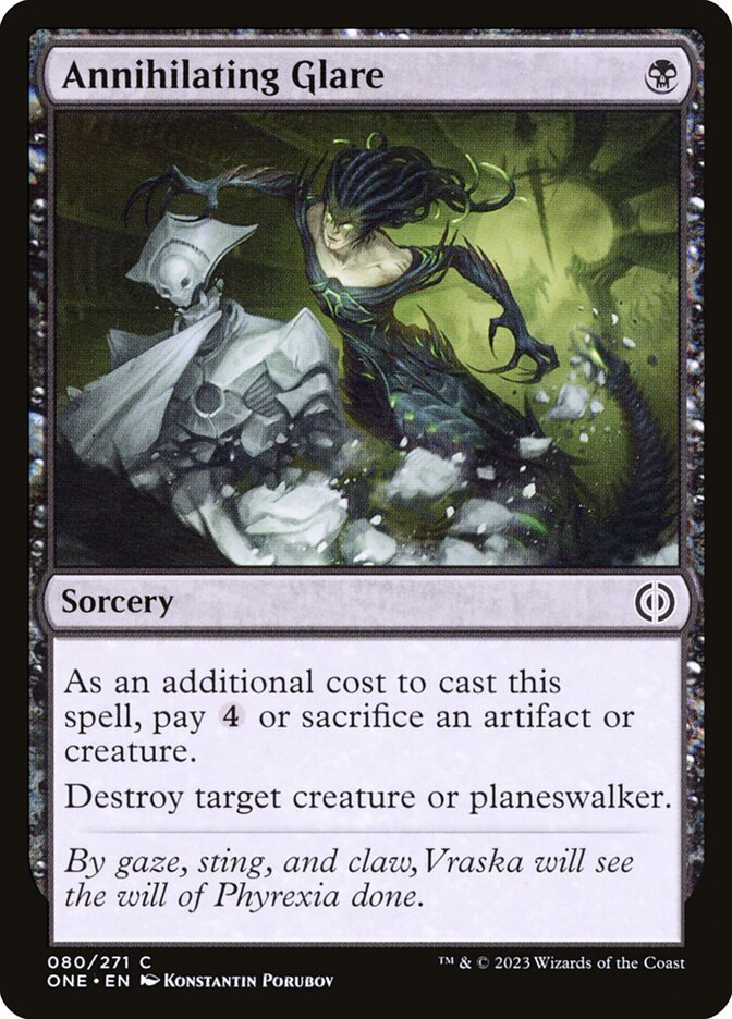Mirada aniquiladora | Annihilating Glare — Phyrexia: All Will Be One #80