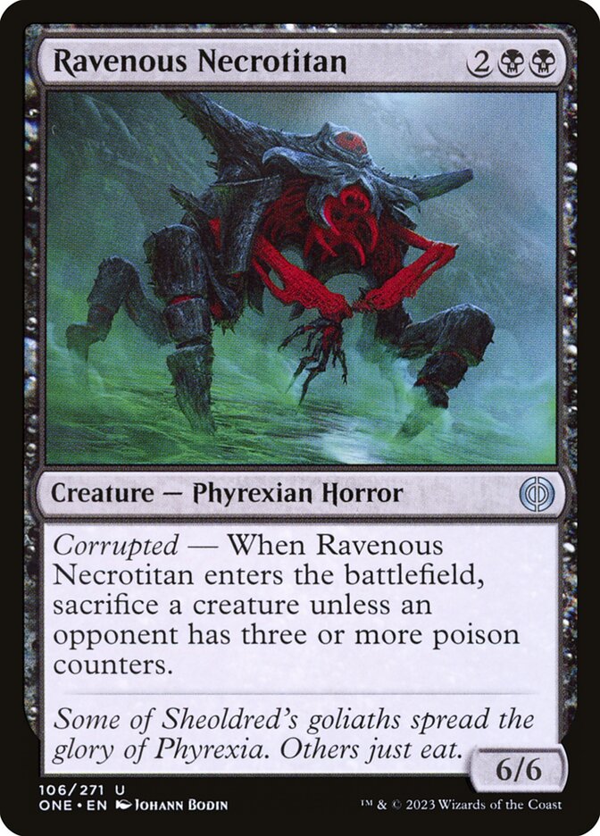 Necrotitán voraz | Ravenous Necrotitan — Phyrexia: All Will Be One #106