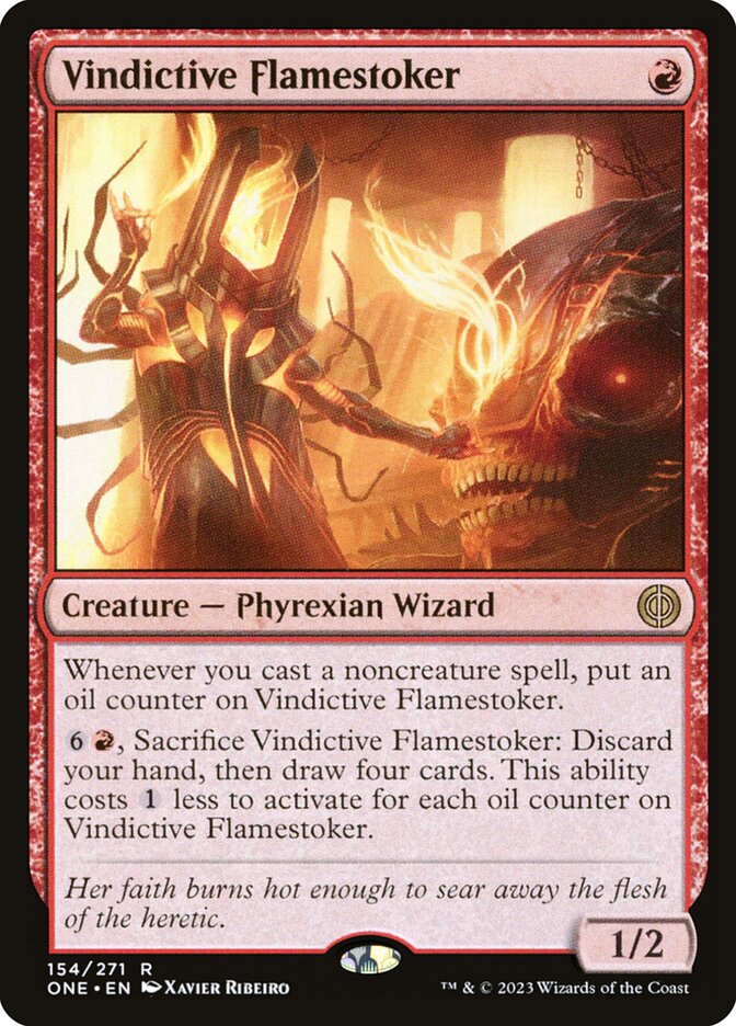 Avivallamas vengativa | Vindictive Flamestoker - Phyrexia: All Will Be One #154